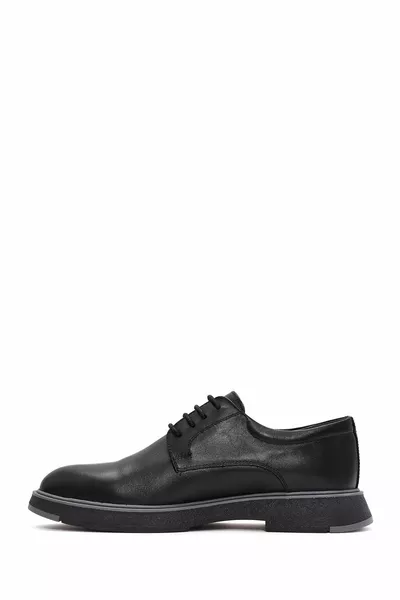 Hommes Noir À lacets Cuir Casual Chaussures 