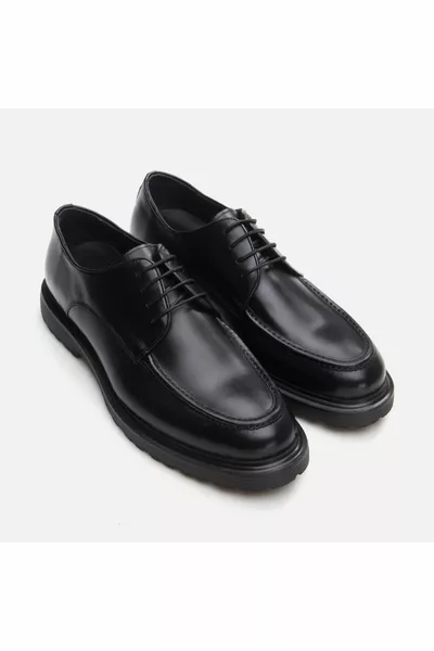 Scarpe casual da uomo nere in vera pelle