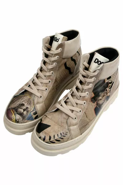 أحذية جلدية نباتية نسائية باللون البيج - تصميم رائع