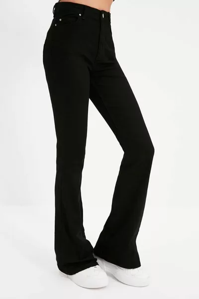 Jeans jambe espagnole Colorfast Noir Jeans espagnols Jeans taille haute