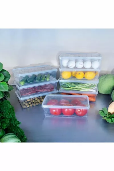  قطع 2 لتر حاوية تخزين فريزر ذاتي الغطاء 2 لتر