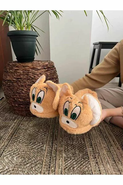 Panduf Cute Cat Tom and Jerry Figure Winter Comfortable Soft House Boots House Shoes