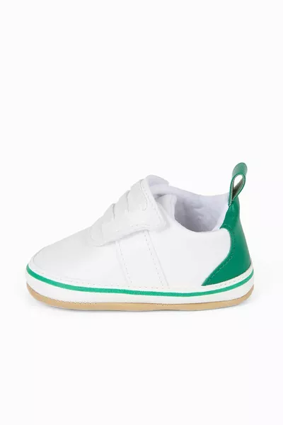 Bianco Velcro verde dettaglio bambino stivaletti -