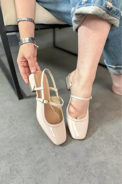 حذاء باليه مسطح نسائي بكعب خفيف