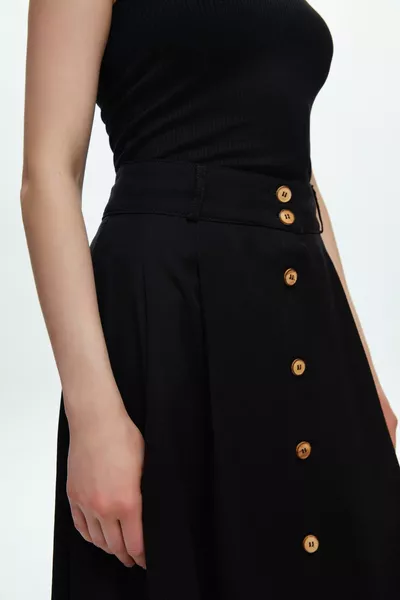 Long skirt with buttons down the front