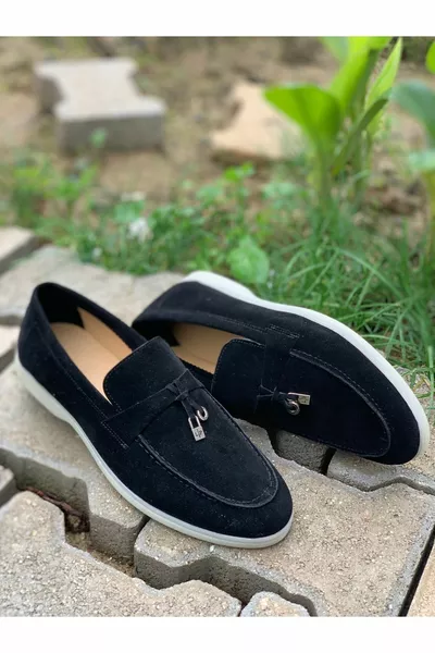 Zwarte suède loafer schoenen voor heren, klassieke schoenen, zomerschoenen