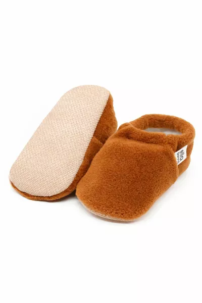 Fleece Baby Booties Home Booties, Anti-Slip Soles, Organic Cotton Lining, Home Nursery Shoes