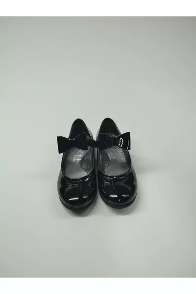 Момиченце Черни лачени ортопедични балетни балетки