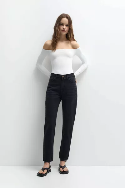 Mom Fit Jeans mit hoher Taille