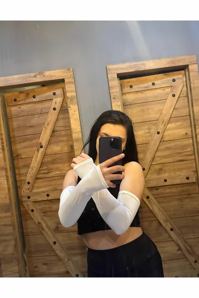 للجنسين  سم طويل أبيض ساندي قماش عالي الجودة مزدوج مطاطي الأكمام 