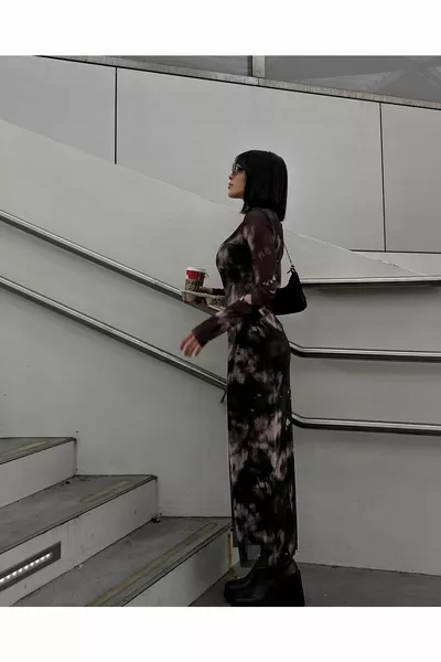 فستان تول متوسط الطول