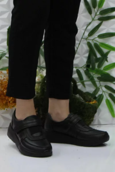  Черен 5-точков ежедневен оригинален продукт Дамски обувки от естествена кожа