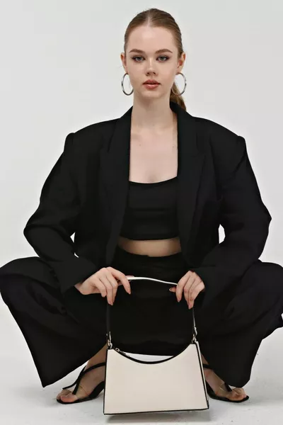 كريم اللون الرغيف الفرنسي الرغيف الفرنسي حقيبة اليد والكتف 