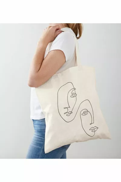 خط واحد يواجه الخام حمل حقيبة الكتف