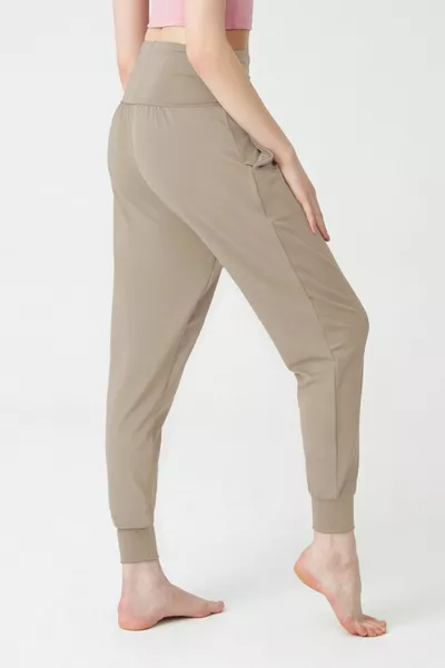 المنك الخصر مطاط فضفاض نظرة حريم السراويل اليوغا بنطلون رياضي