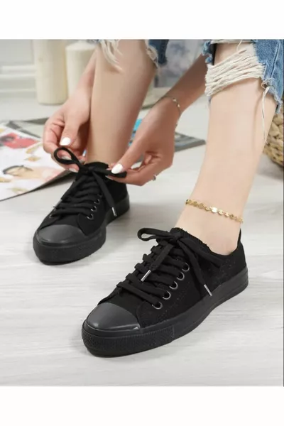 Baskets unisexes en toile noire