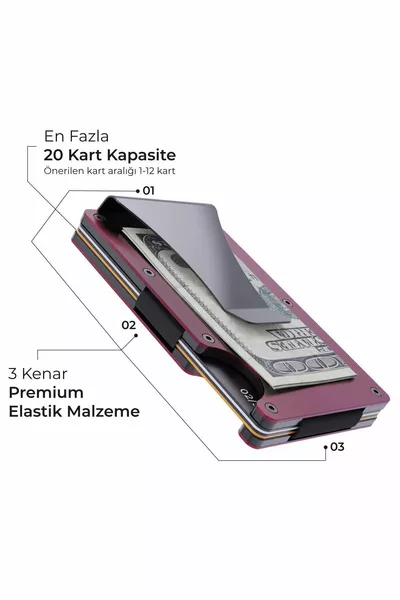 Cardx - مقاطع Burano - الجيل الجديد من محفظة الحد الأدنى وحامل البطاقات المعدنية - حماية RFID (WIN RED)