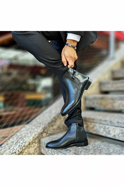 Well Мужские черные повседневные сапоги из натуральной кожи