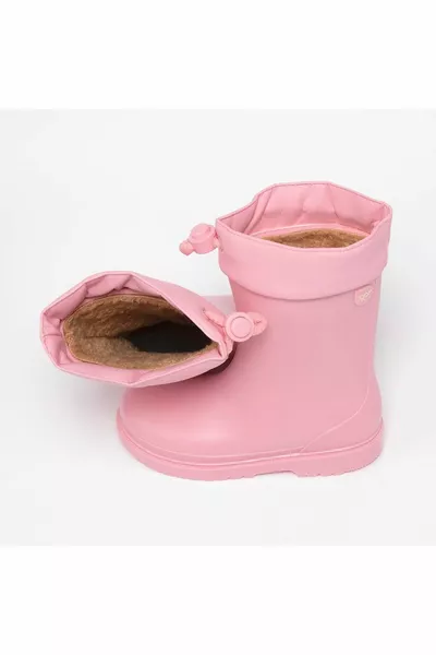  Chufo Cuello أحذية المطر الوردي للأطفال الفراء روزا