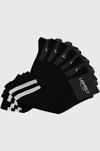 Calze sportive lunghe unisex 6 pezzi nere 