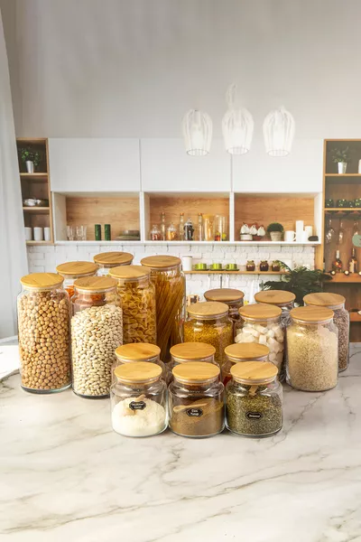 Vakumlu, Ahşap Kapaklı  Parça Cam Kavanoz Seti  ml