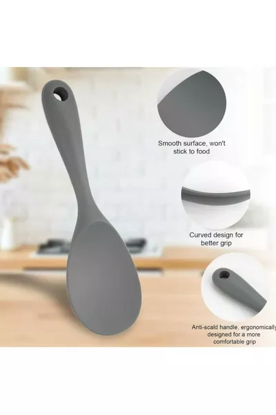 (2 Cucchiai di Riso in Silicone a Punte Ultra Dure, Resistenti ad Alte Temperature, Antiaderenti e Ignifughi, Cm