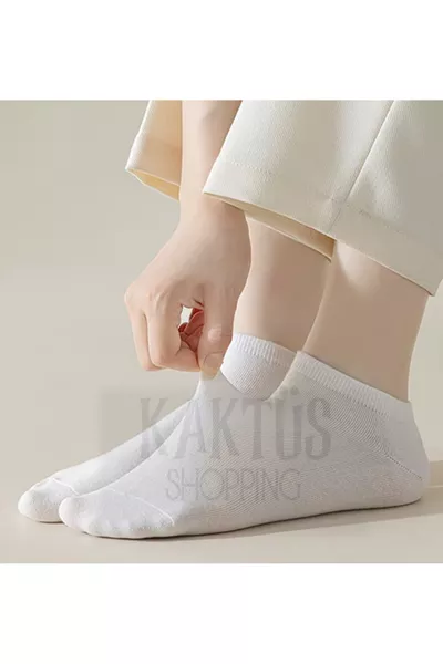  Pairs of Cotton Stretch White Unisex Ankle Socks