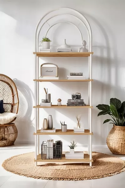 Çevir Kur Atlantik Çam Boheemse Boekenkast | Multifunctioneel, 5 Planken, Decoratieve Kast Cm