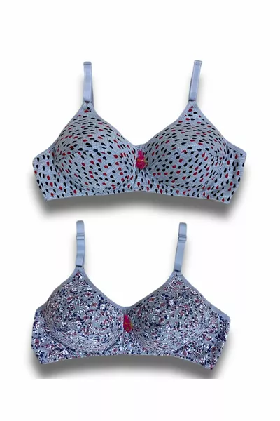 صدرية مبطنة بإسفنج بدون دعامة بنقوش ملونة مزدوجة