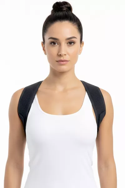 Corset de Maintien Droit Corset Dorsal Correcteur de Posture Médical Ceinture Lombaire Préventive Corset de Maintien Droit Unisexe Noir