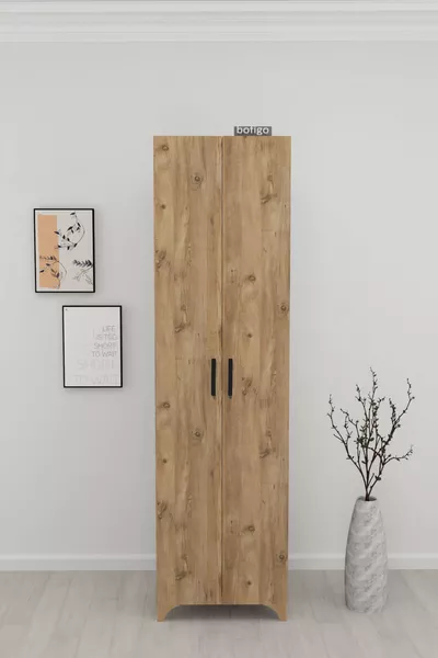 Cemre Pine 8-Shelf 2-Door Shoe Cabinet