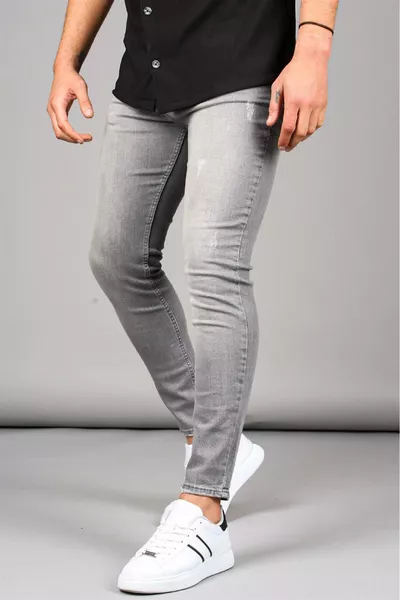 Super Skinny Fit Rauchgraue Jeans 