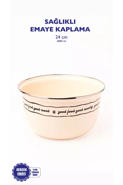 Mood Enamel Mixing and Salad Bowl 4 cm 4 Liters (CAN ALSO BE USED ON THE STOVE)