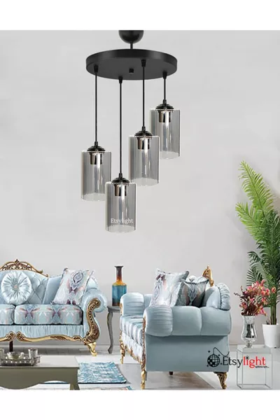 دورا بلاك فاخرة 4 مدخل، مصباح شفاف للصالون