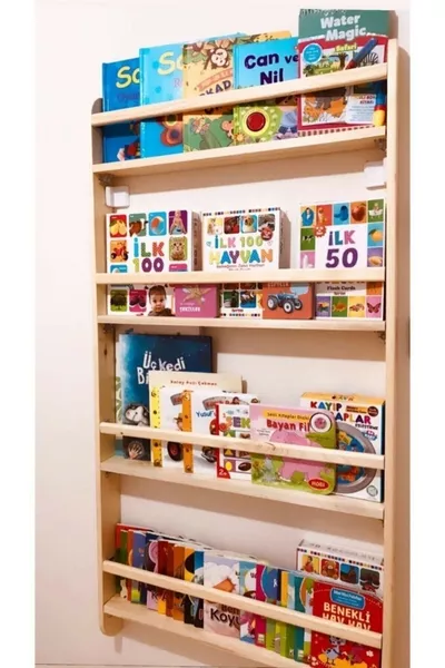 Houten Montessori Educatieve Kinderkamer Boekenkast Plank Wandmontage 4 Vak Cm X Cm X 6 Cm