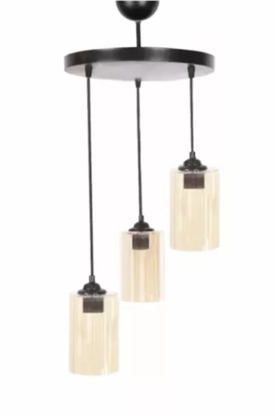 ثريا مطبخ صالة مع مزيج من الزجاج والعسل الحديث بثلاث لفات