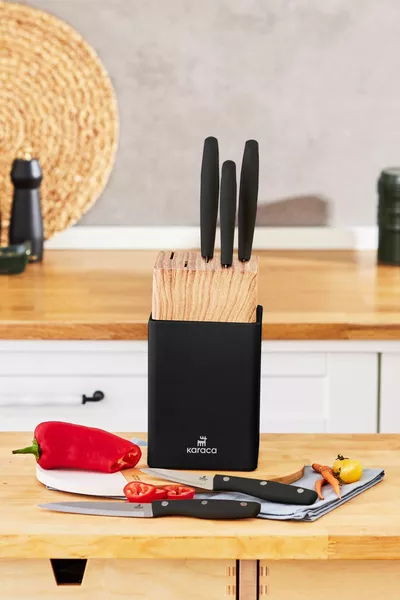 Mastercut Black 6-Piece Knife Set with Stand