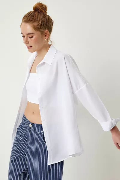 Оверсайз основна риза бяла 