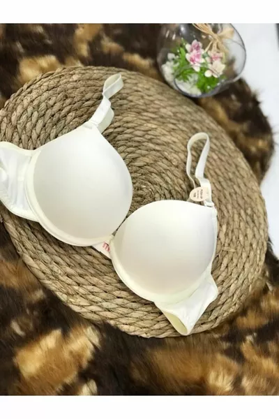 صدرية مبطنة كاملة الدعم للنساء بلون عاجي مع خاصية التدليك