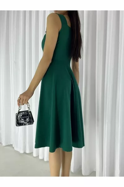 حزام القلب طوق ميدي طول كريب النسيج مساء اللباس