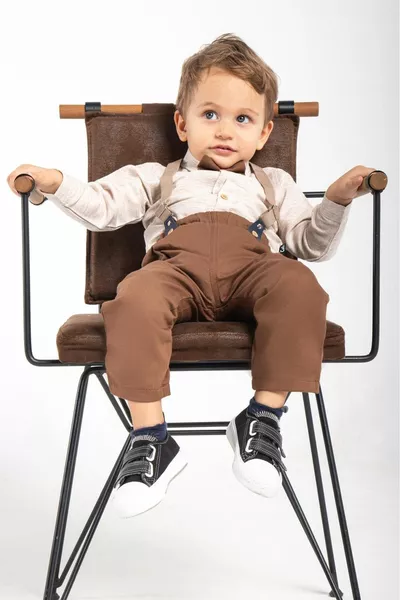 Baby & Kids Overall Set Pants Linen Shirt Bow Tie