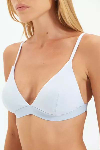 Светлосин широк еластичен бралет