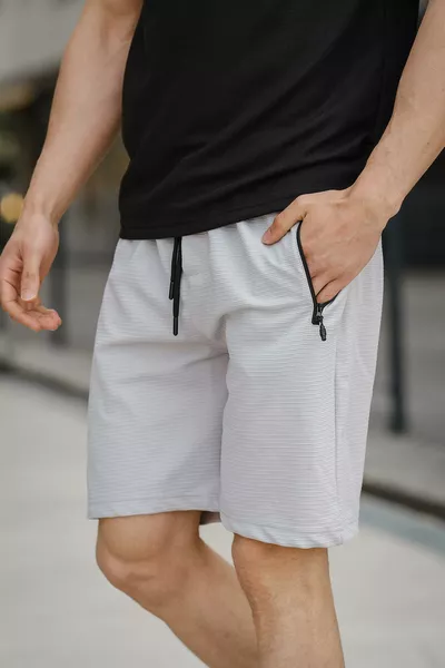 Sams Herren-Bermuda-Shorts Slim Fit aus gewebtem Stoff mit Reißverschlussdetails und Stretch