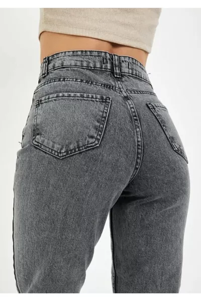 Omoda-Fumé Solmaz Mom Jean Women's Boyfriend High Waist Power Lycra