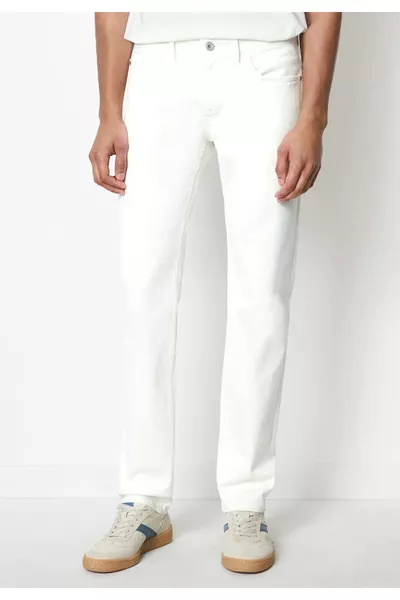 Мужские белые брюки Regular с эластаном 