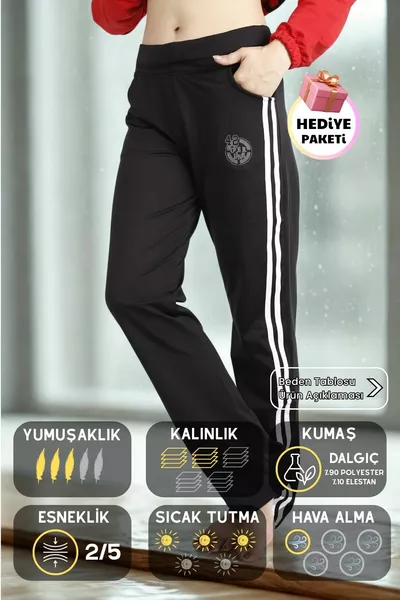 Damen Schwarze Weiß Gestreifte Elastische Bequeme Scuba-Tauchstoff Sporthose 