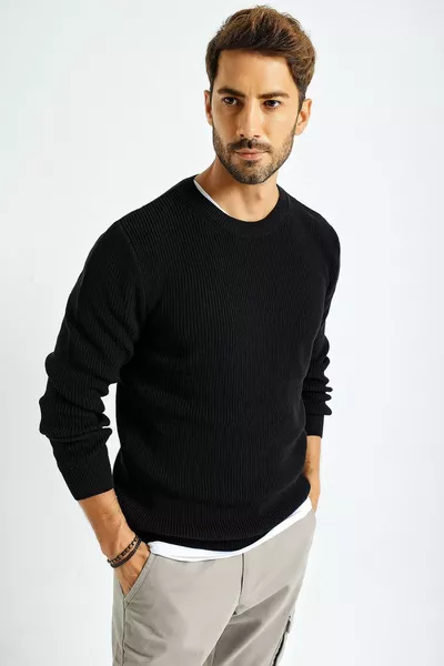 Heren Fiets Hals Tela Brei Trui 