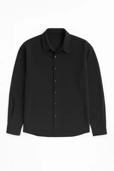 Мъжка риза с основен оувърсайз, мека, попива потта, лесна за гладене и дишаща