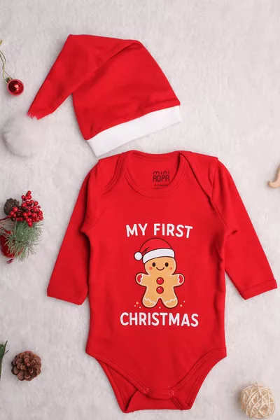 Рождество Новый Год Новогодняя шапка с помпоном Санта-Клаус Мое Первое Рождество