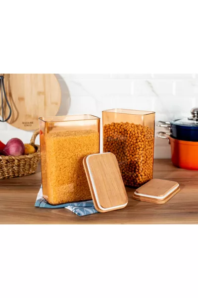 Комплект из 2-х контейнеров Diviera  мл с деревянной крышкой